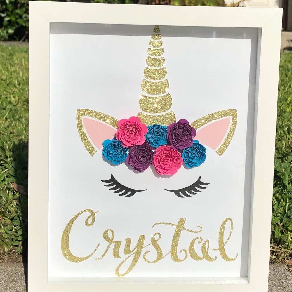 Kids Unicorn ShadowBox/WallArt